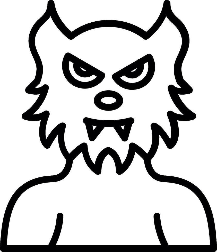 Werewolf Line Icon Design vector
