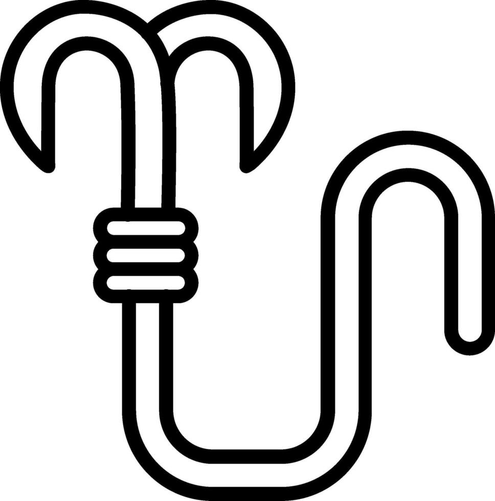 Grappling Hook Line Icon Design vector