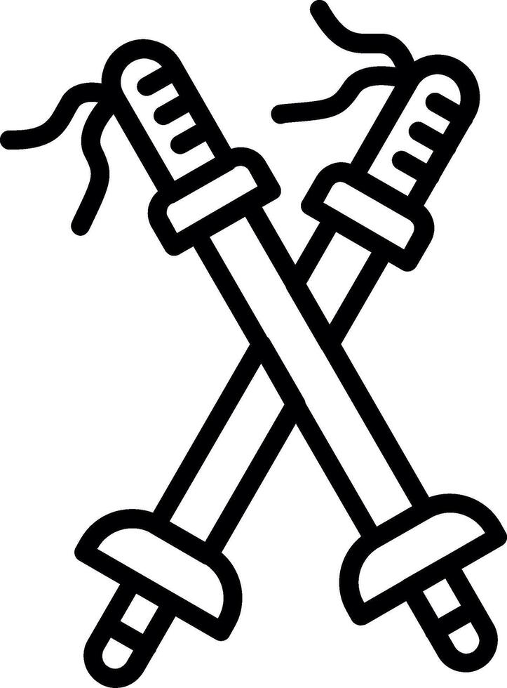 Trekking Poles Line Icon Design vector