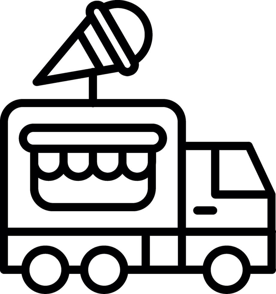 Ice Cream Truck Line Icon Design vector