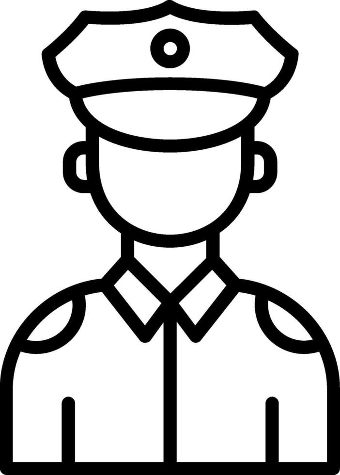 Police Officer Line Icon Design vector