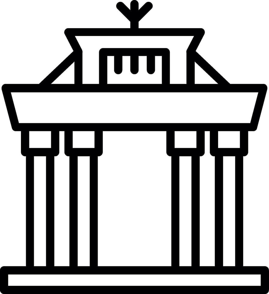 Brandenburg Gate Line Icon Design vector