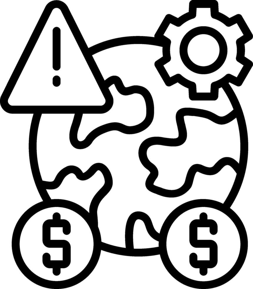 Risk Management Line Icon Design vector