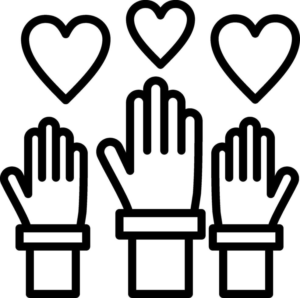 Volunteering Line Icon Design vector