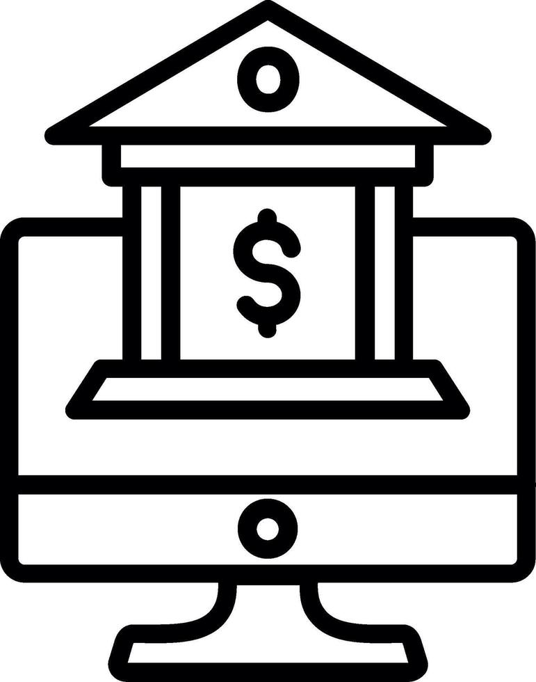 Mobile Banking Line Icon Design vector