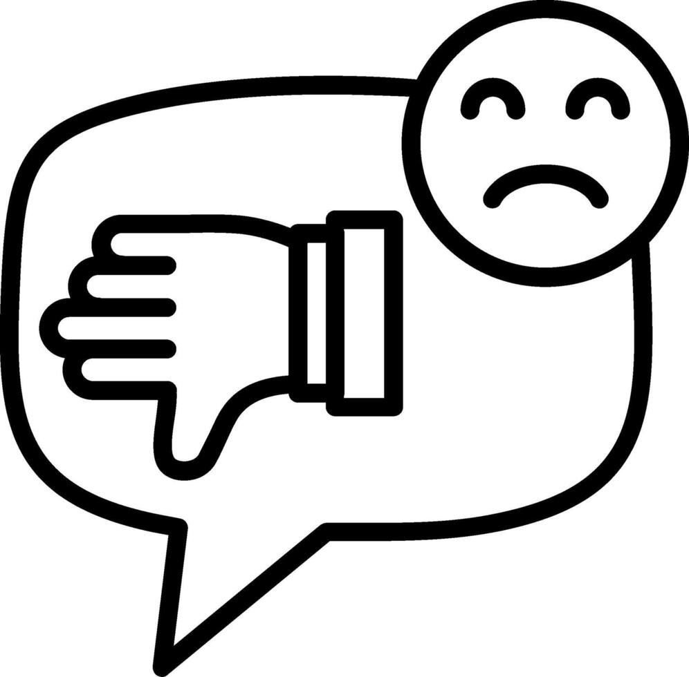 Negative Comment Line Icon Design vector