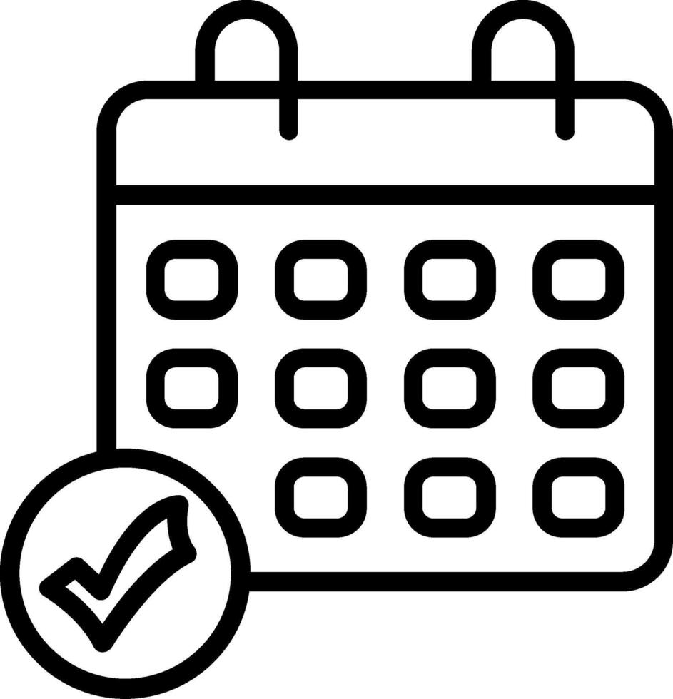 Calendar Line Icon Design vector