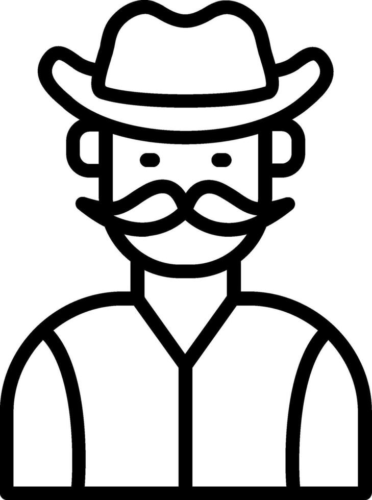 Cowboy Line Icon Design vector