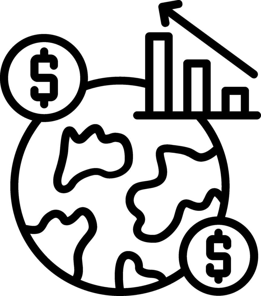 Global Economy Line Icon Design vector