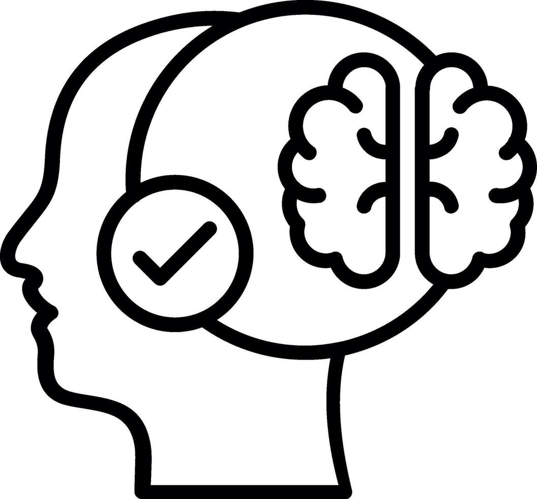 Mind Line Icon Design vector