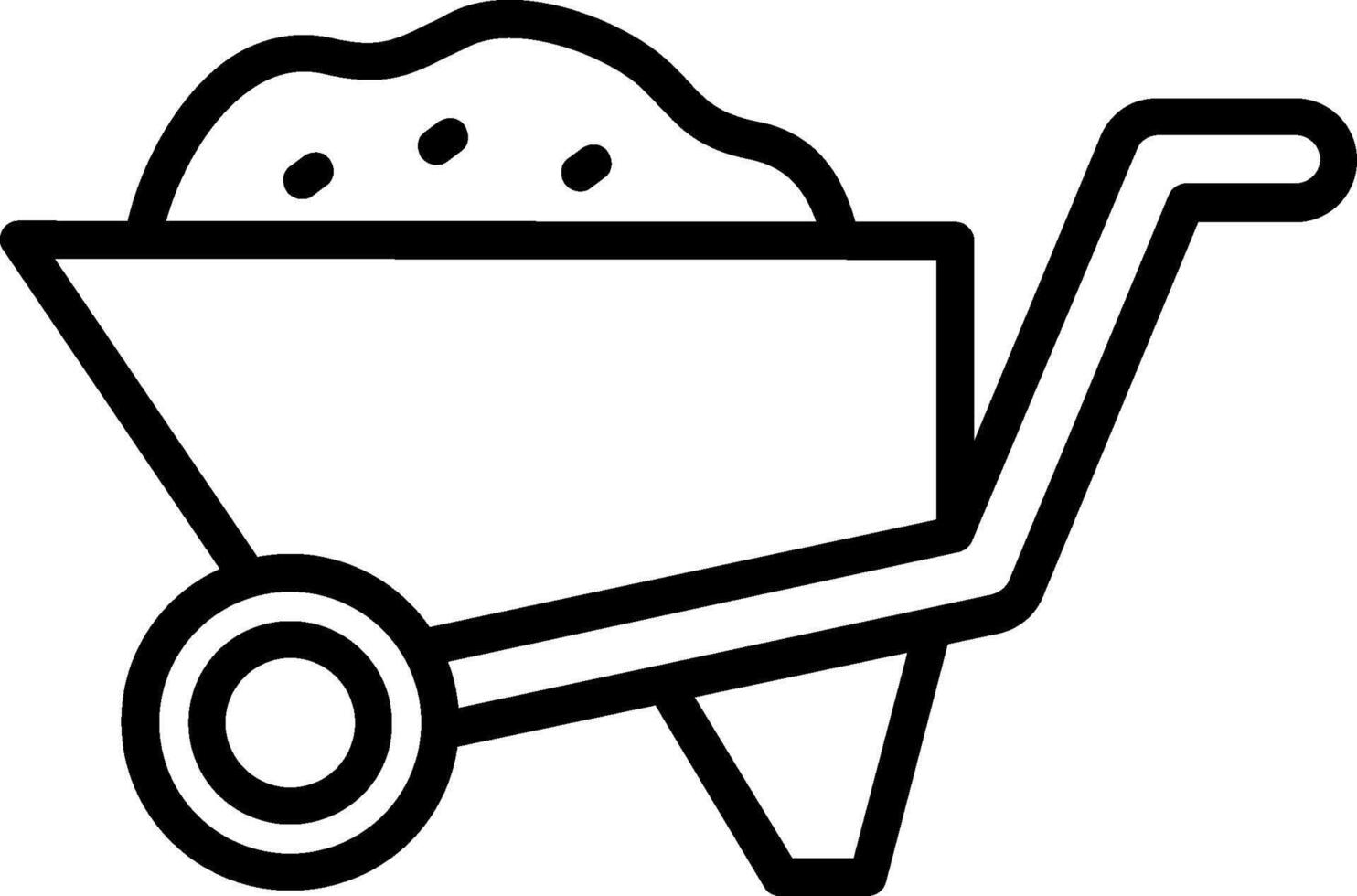 Wheelbarrow Line Icon Design vector