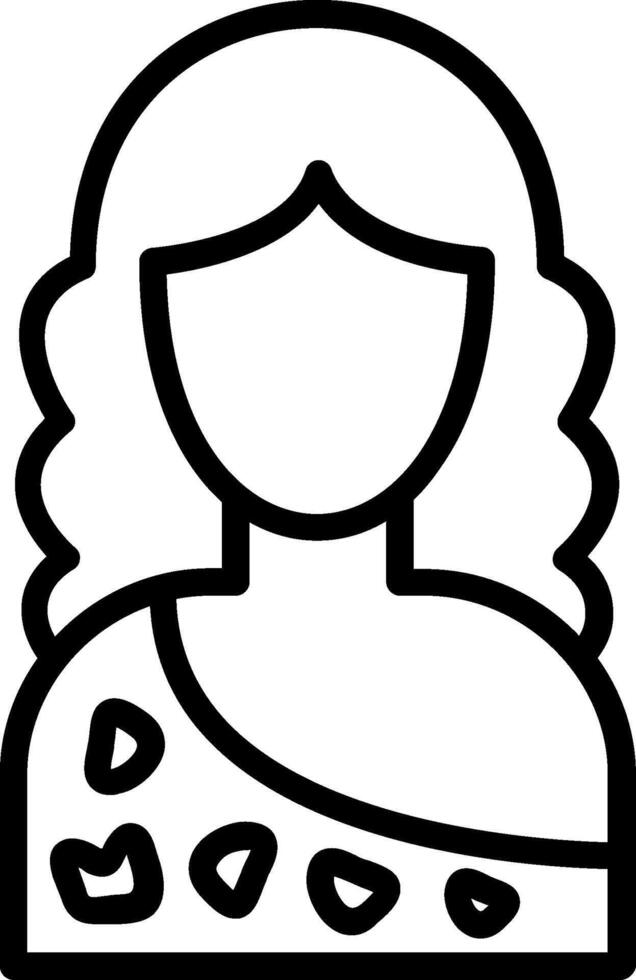 Cavewoman Line Icon Design vector