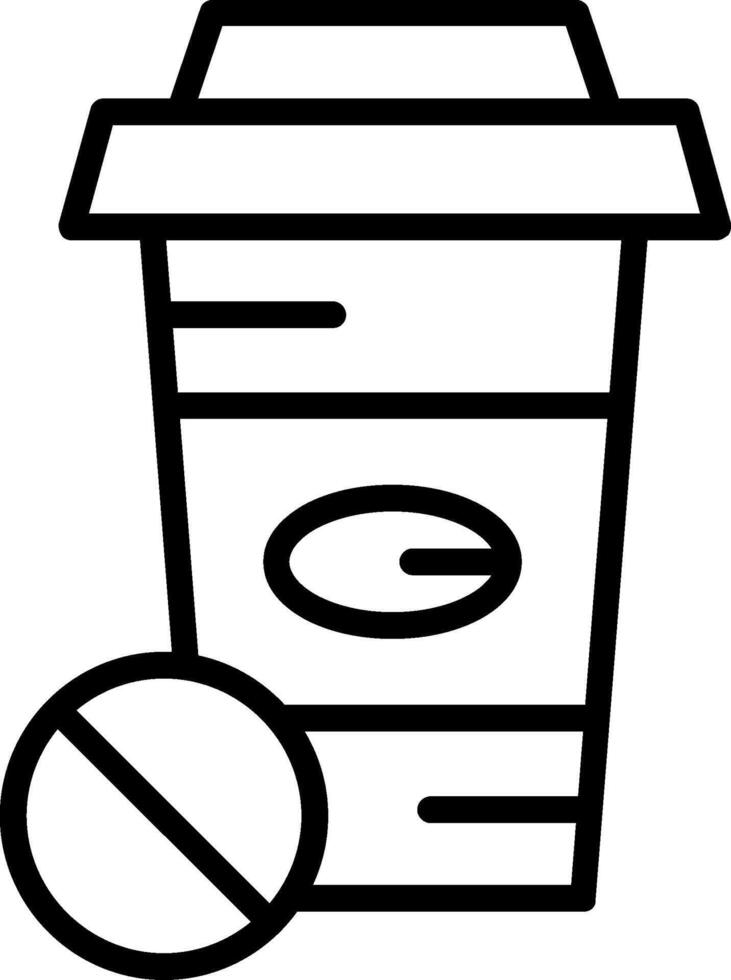Coffe Cup Line Icon Design vector