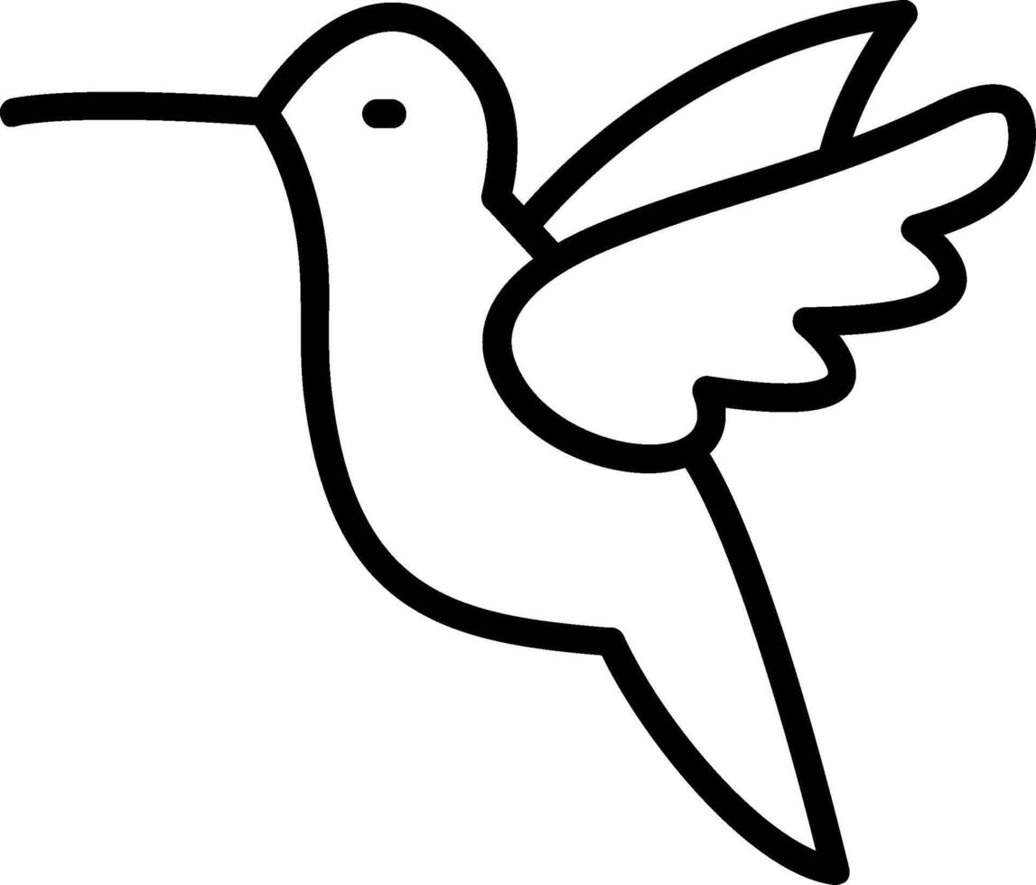 Hummingbird Line Icon Design vector