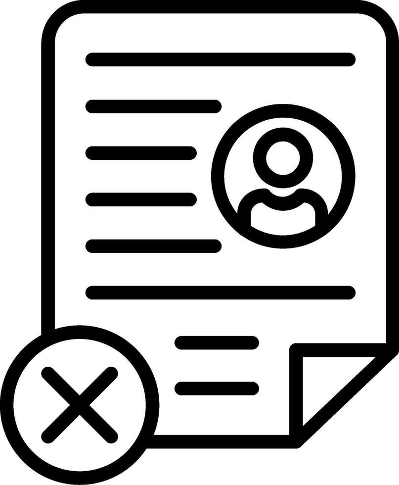 Not Qualified Line Icon Design vector