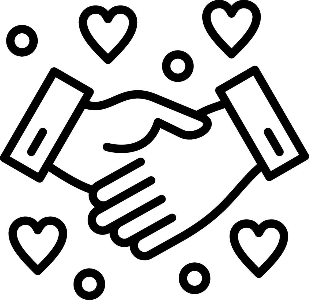 Shaking hands Line Icon Design vector