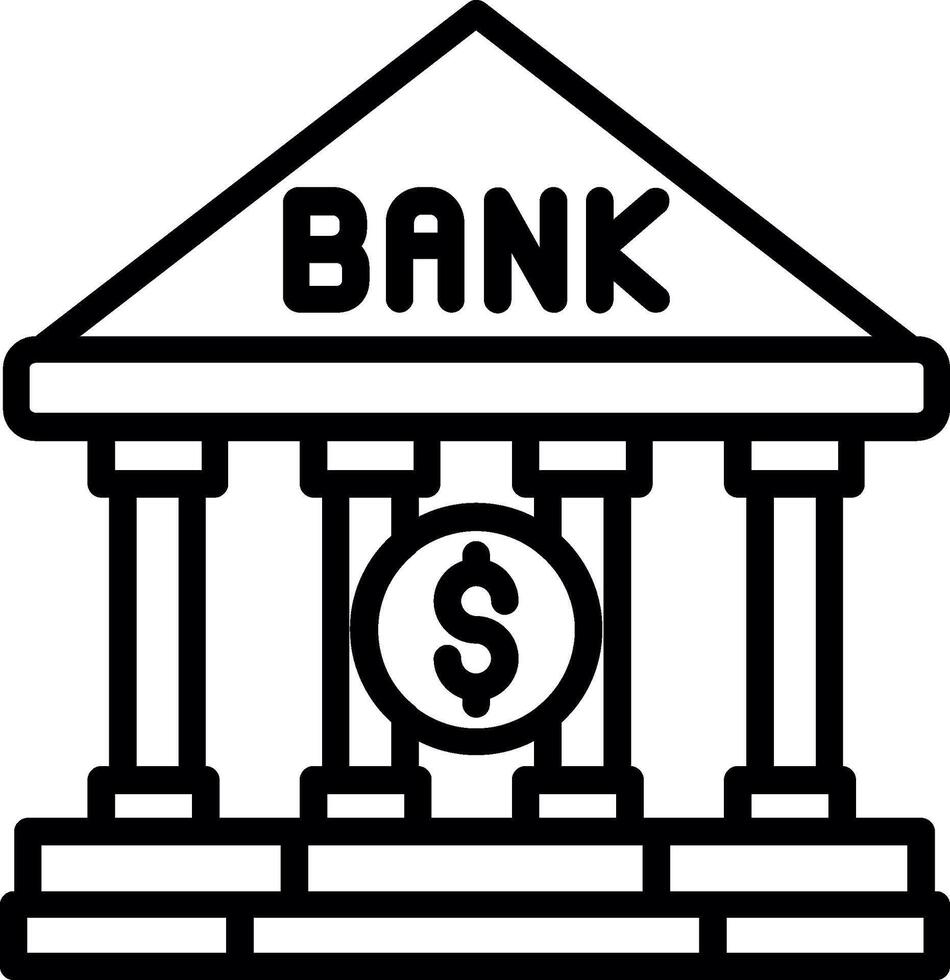 Bank Line Icon Design vector