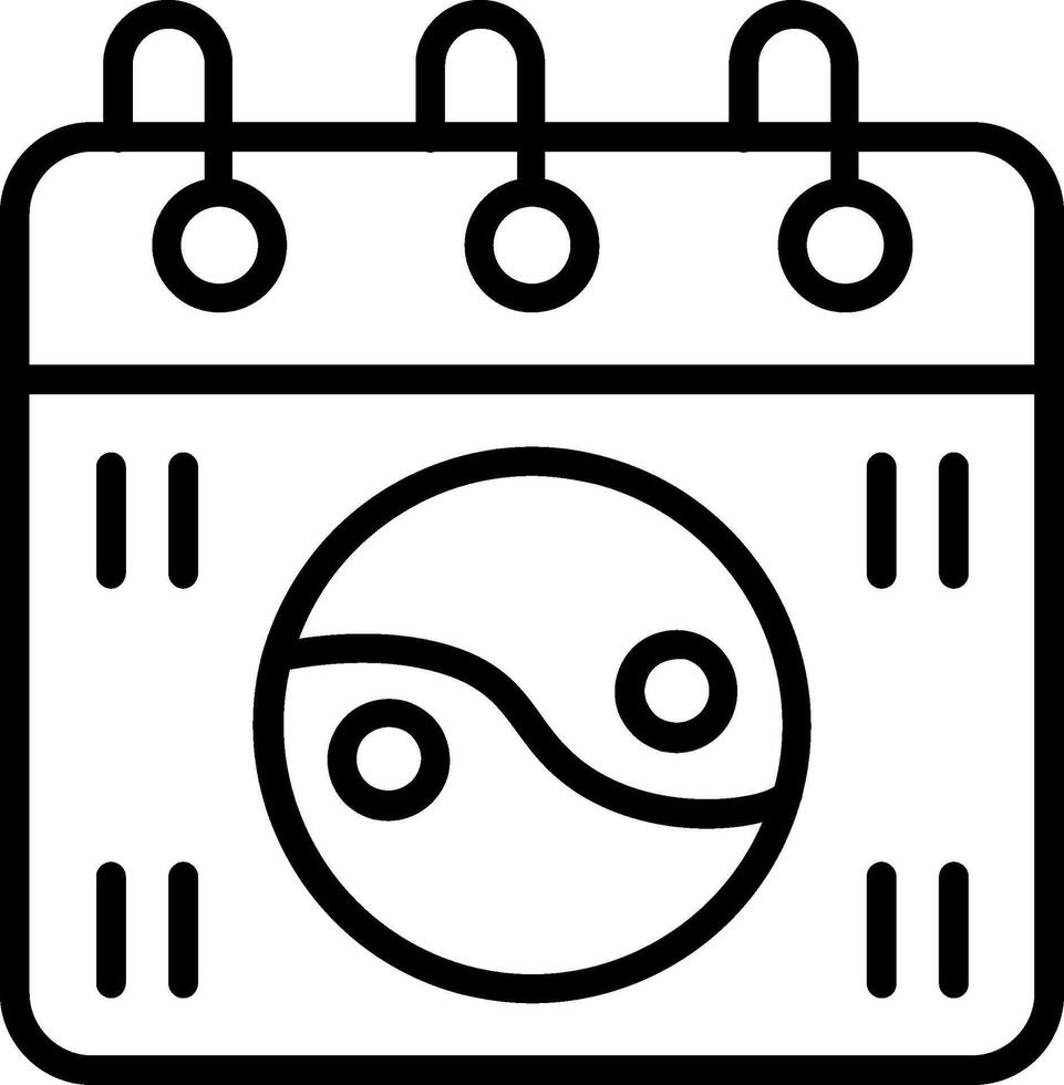 Chinese calendar Line Icon Design vector