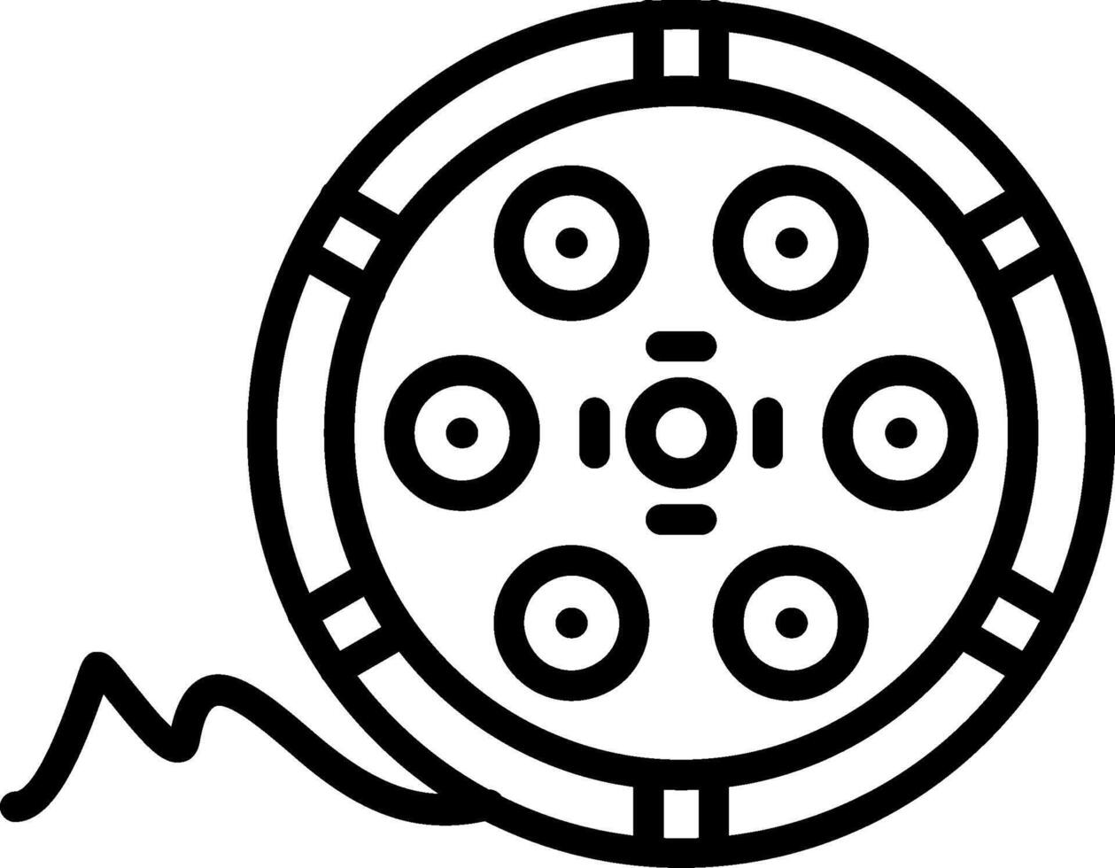 Film Reel Line Icon Design vector