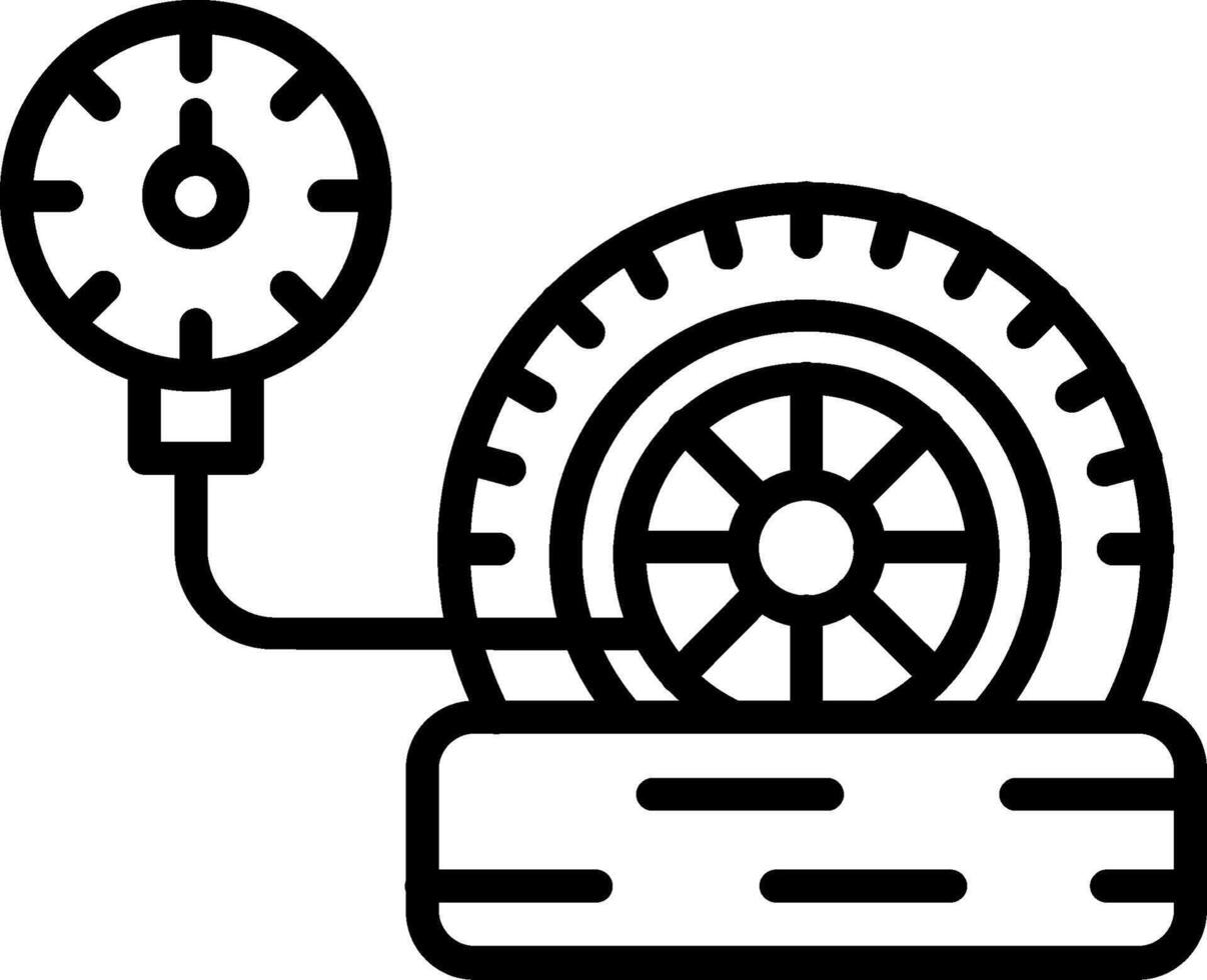 Flat Tire Line Icon Design vector