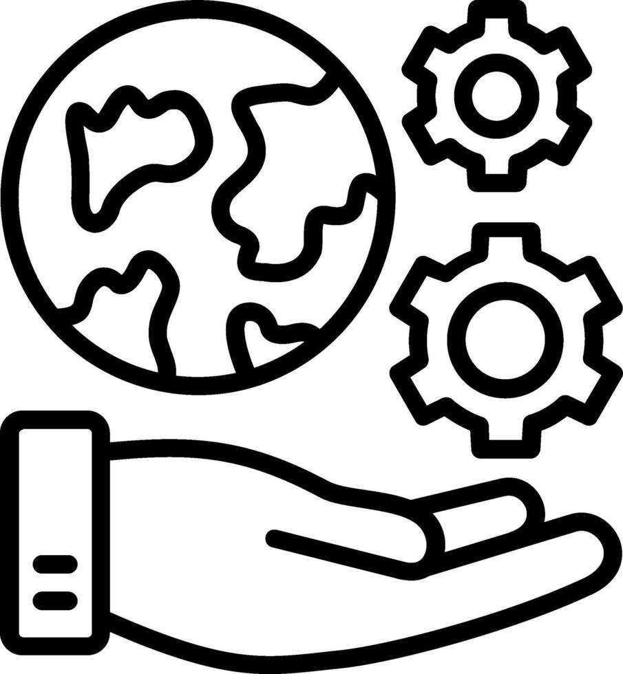 Globla Services Line Icon Design vector