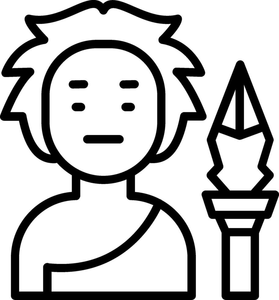 Hunter Male Line Icon Design vector
