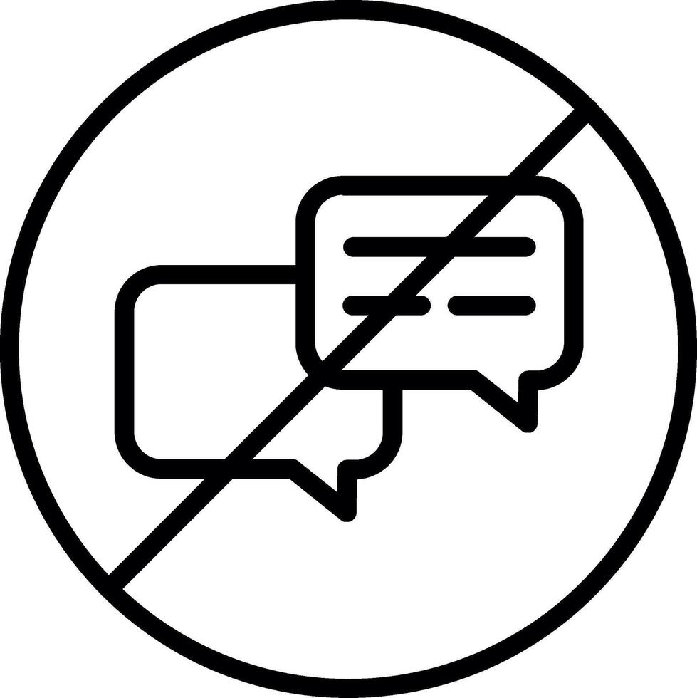 No Chat Line Icon Design vector