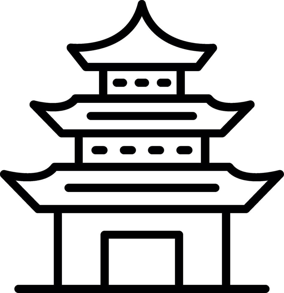 Pagoda Line Icon Design vector