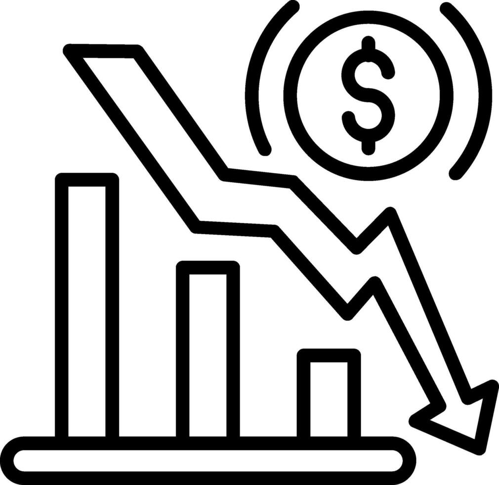Recession Line Icon Design vector