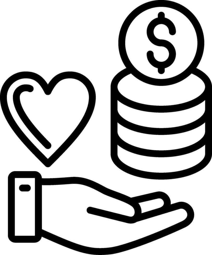 Give Money Line Icon Design vector