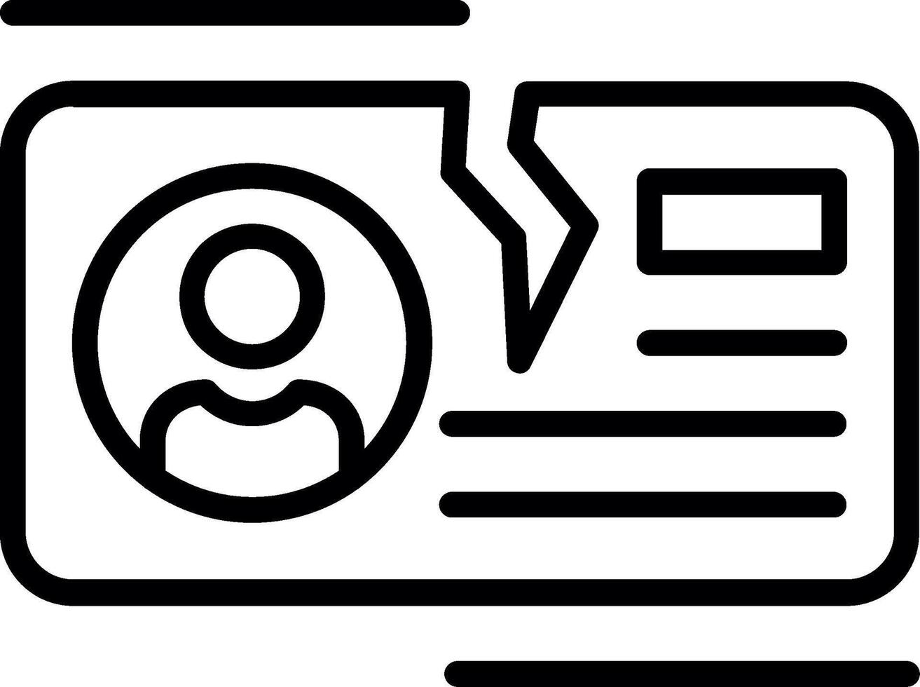 Id Card Line Icon Design vector