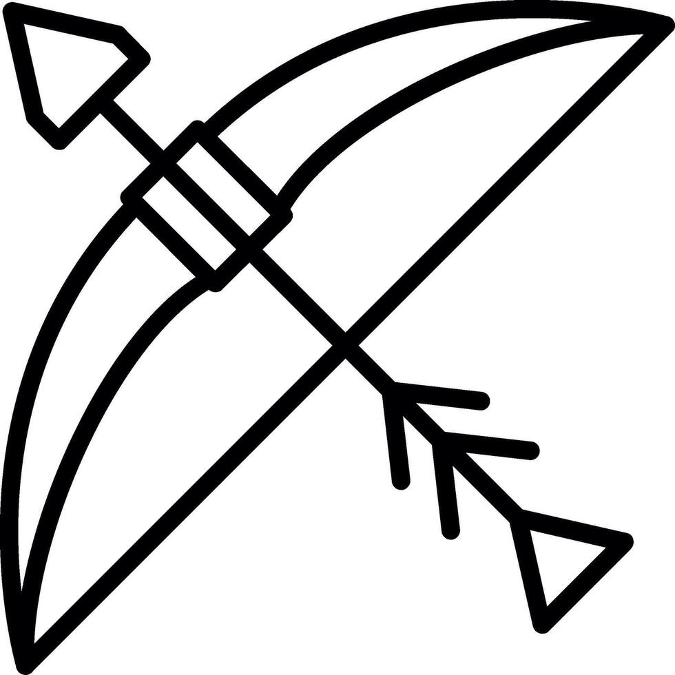 Bow And Arrow Line Icon Design vector
