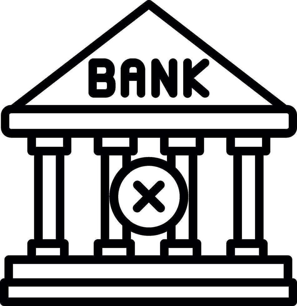 Bank Line Icon Design vector