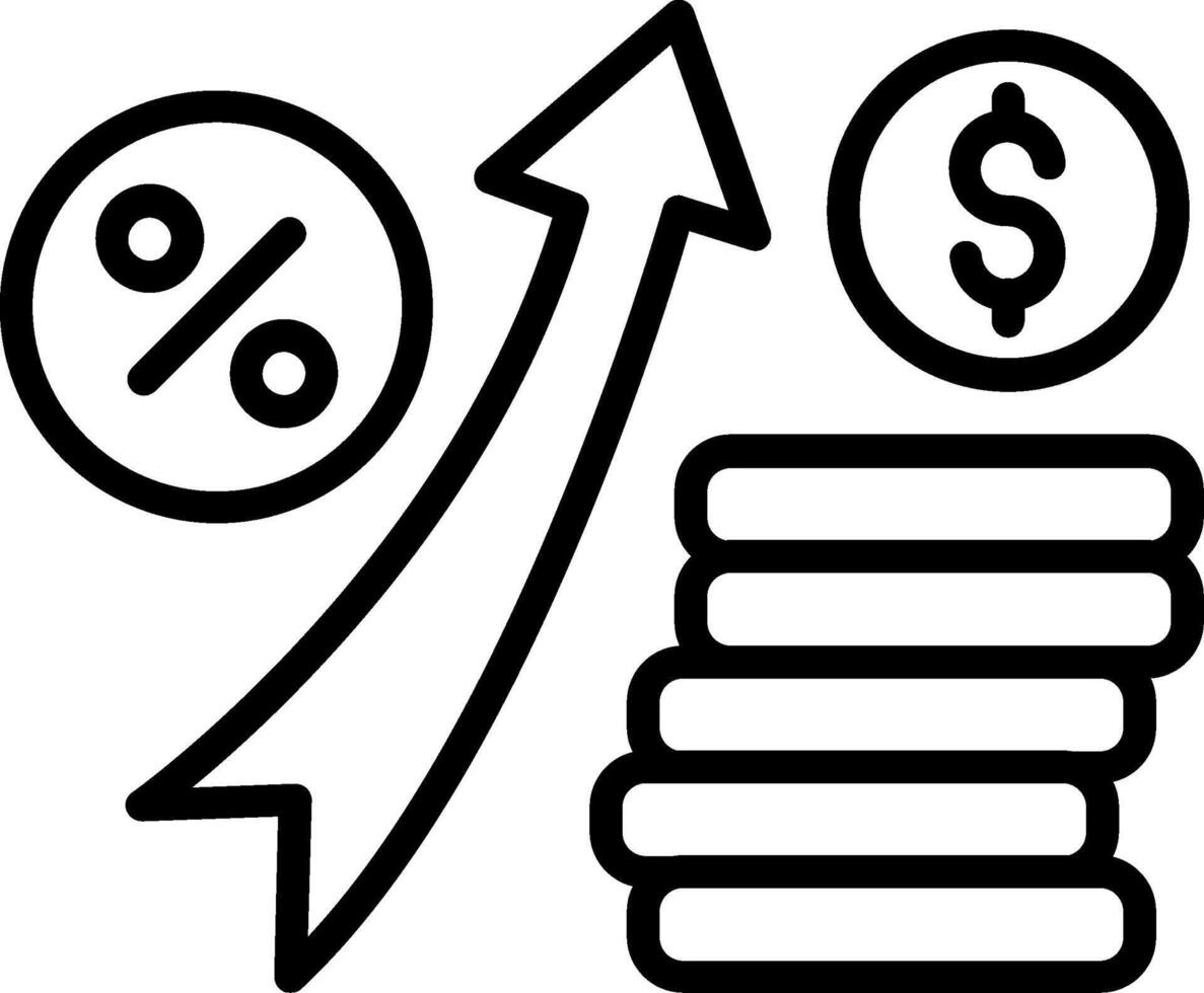 Interest Rate Line Icon Design vector