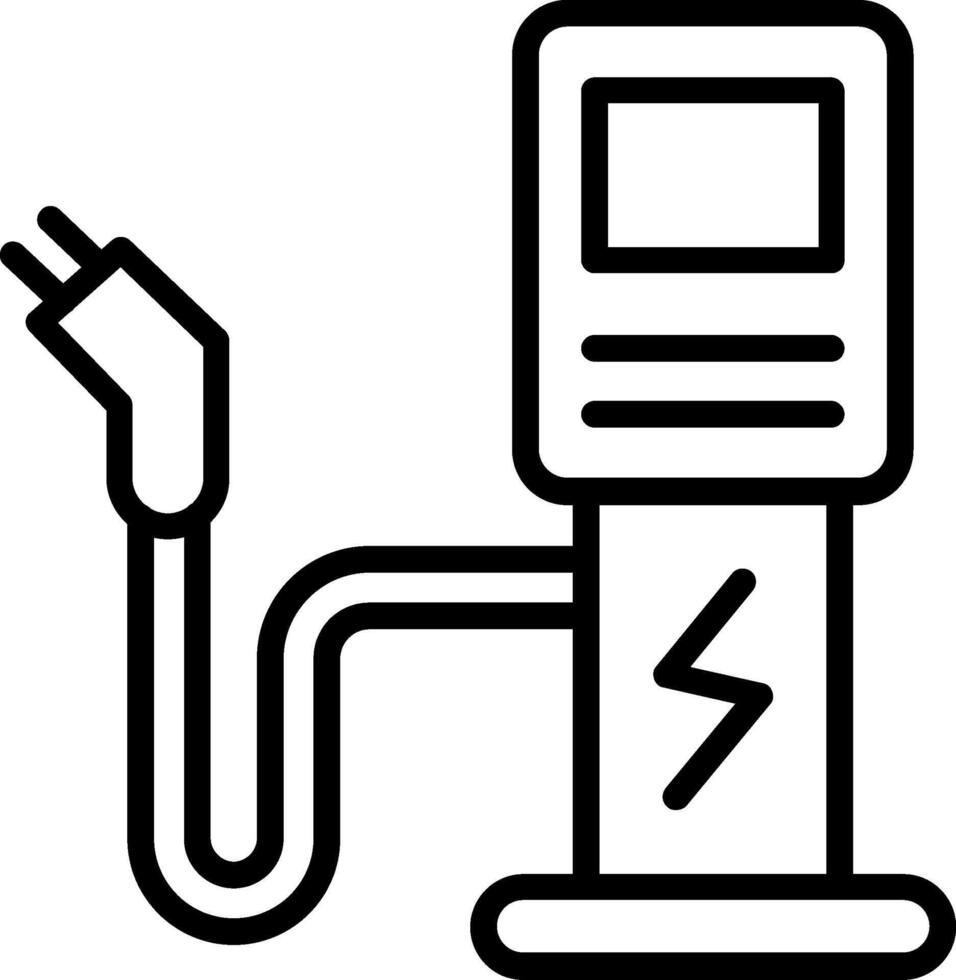 Charging Station Line Icon Design vector