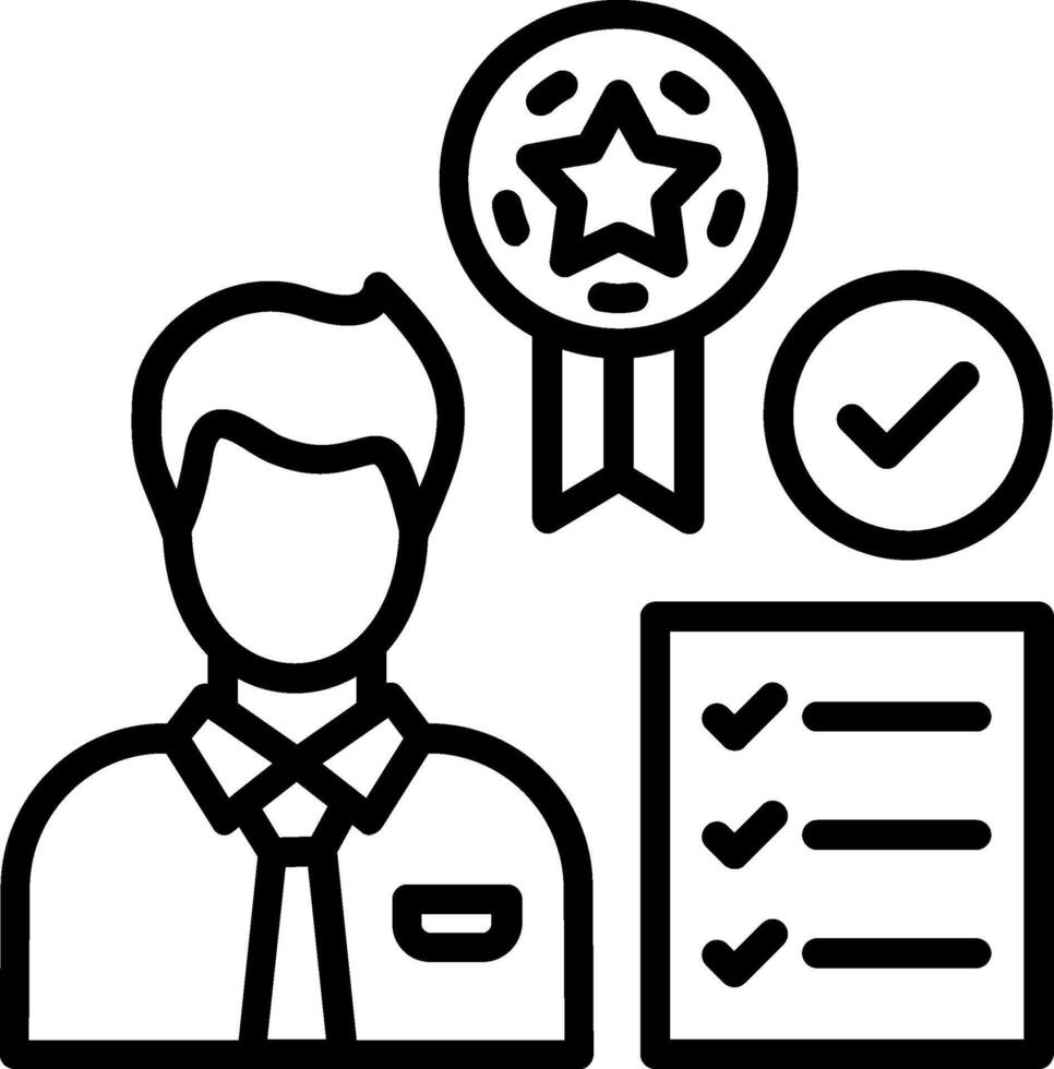Employee Qualification Line Icon Design vector
