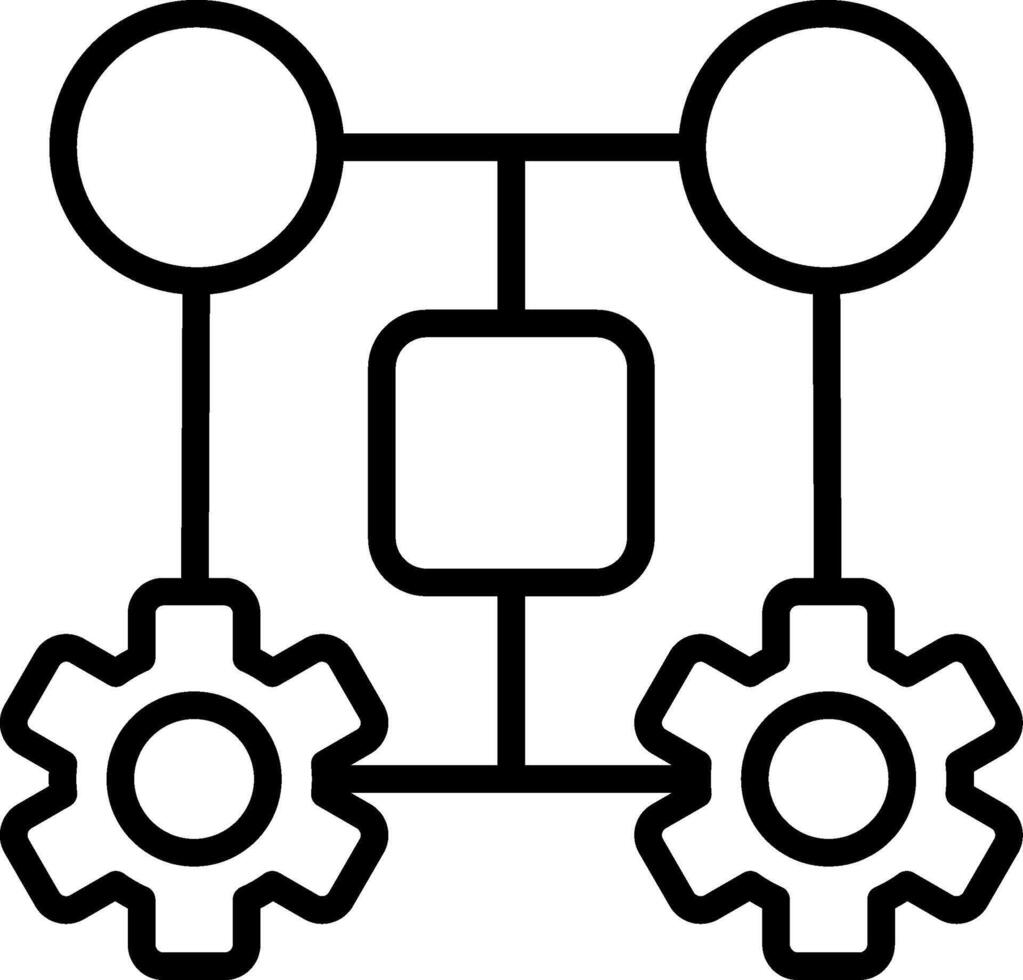 Machine Learning Line Icon Design vector
