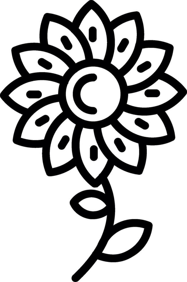 flower Line Icon Design vector