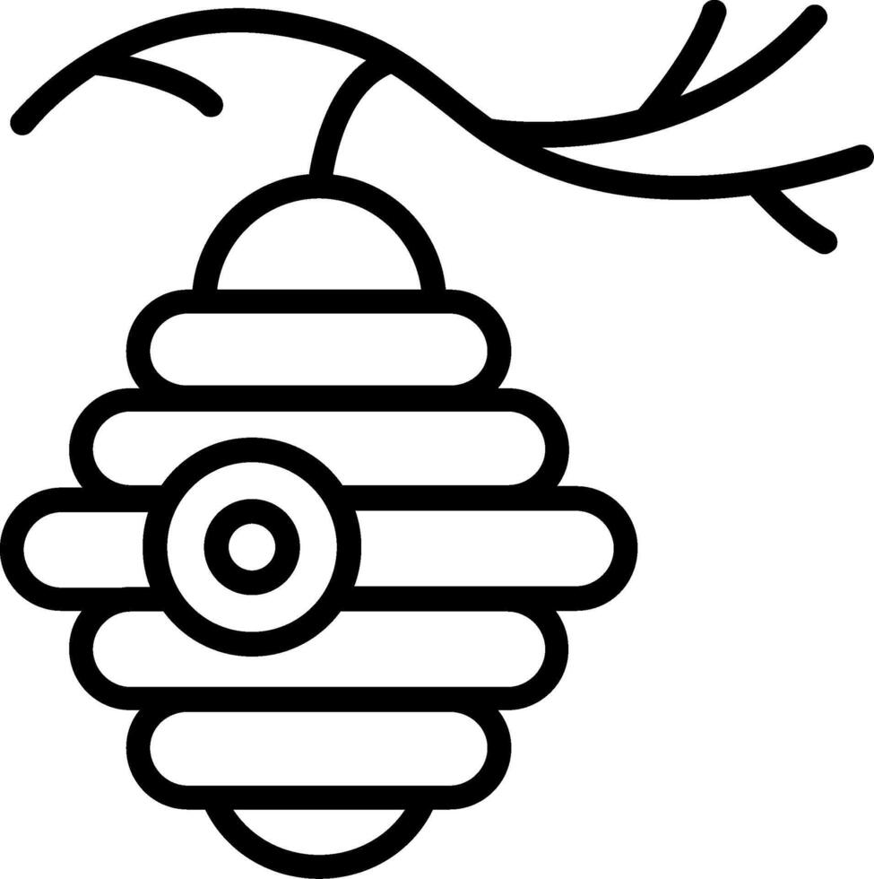 Beehive Line Icon Design vector
