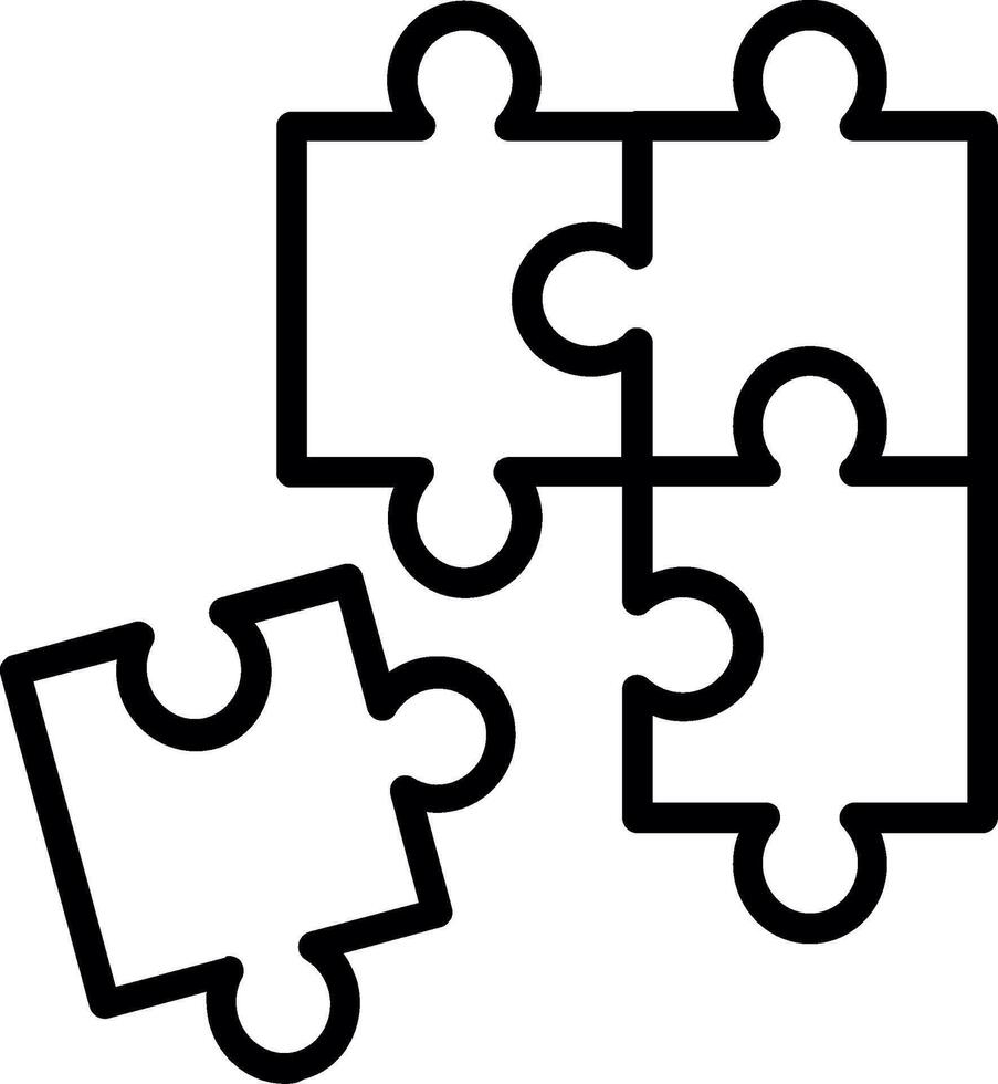 Puzzle Line Icon Design vector