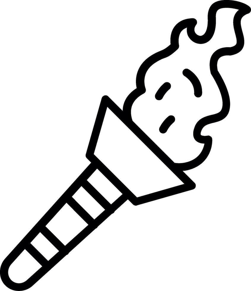 Torch Line Icon Design vector