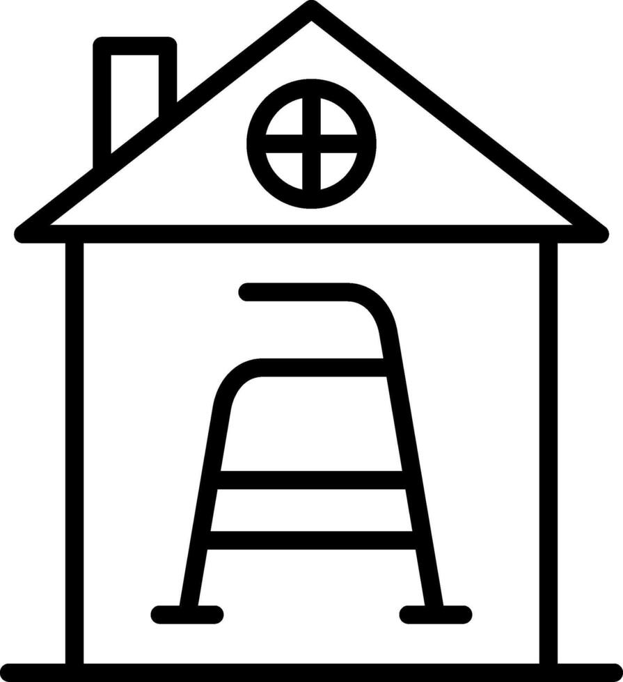 Retirement Home Line Icon Design vector