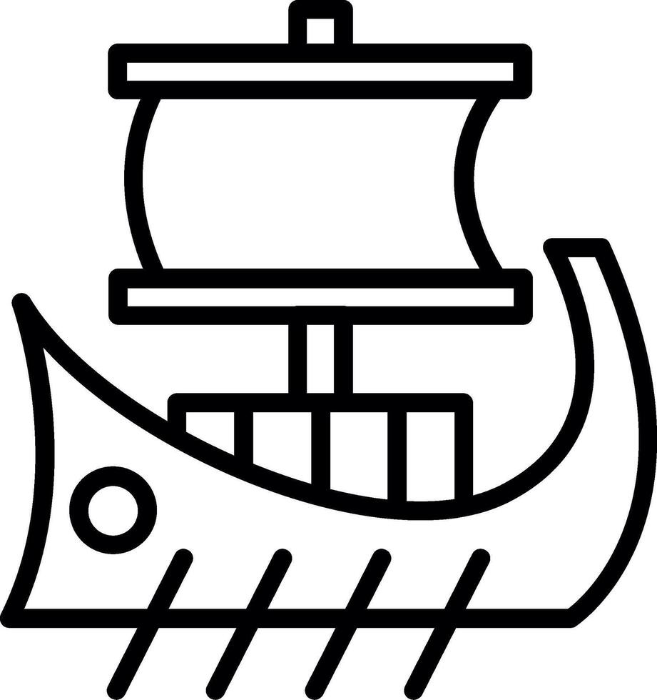 Trireme Line Icon Design vector