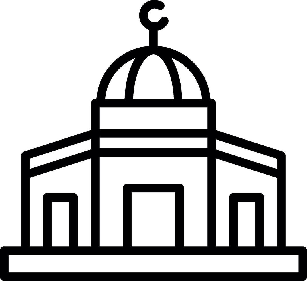 Al Aqsa Mosque Line Icon Design vector