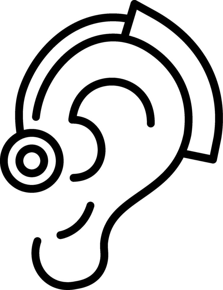 Hearing Aid Line Icon Design vector