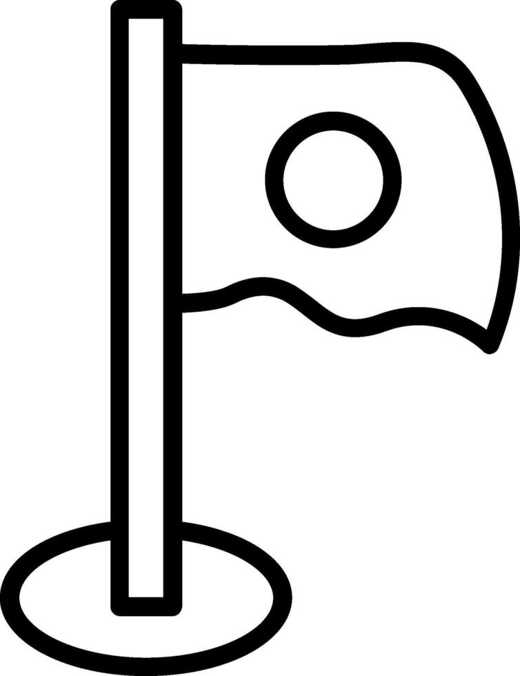 Japan Flag Line Icon Design vector