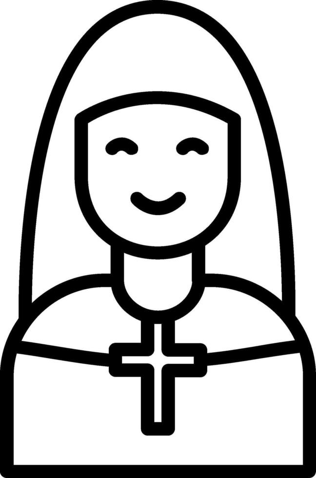 Nun Line Icon Design vector