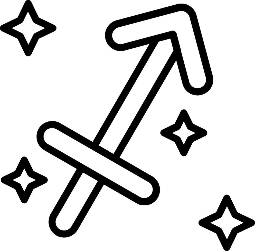 Sagittarius Line Icon Design vector