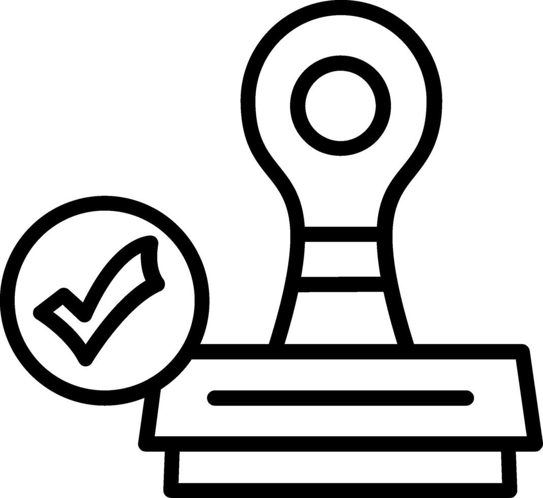 Stamp Line Icon Design vector