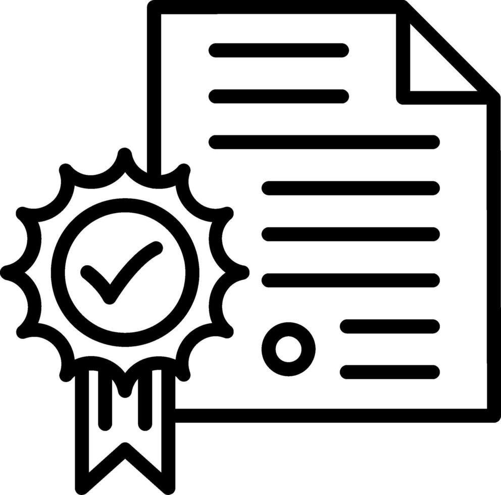 Certificate Line Icon Design vector